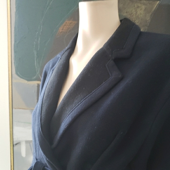 Tout à Coup | Two-tone Wool-blend Coat with Corset Lace-up Back and Tie Front - Picture 3 of 13